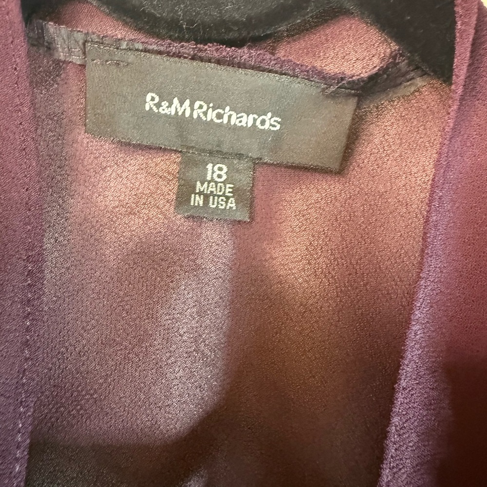 R&M Richards Plum Chiffon Maxi Dress with Beaded Detail - Picture 12 of 16